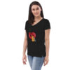 Women’s recycled v-neck t-shirt Guitar Cherry - Image 3