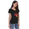 Women’s recycled v-neck t-shirt Guitar Cherry - Image 4